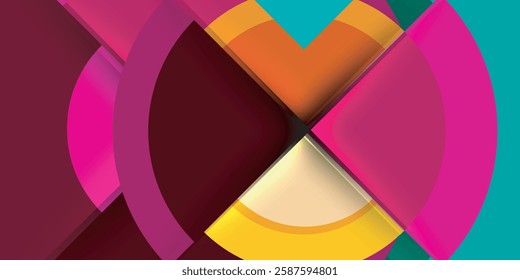 Circle and semi circle geometric background. Vector Illustration For Wallpaper, Banner, Background, Card, Book Illustration, landing page