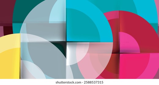 Circle and semi circle geometric background. Vector Illustration For Wallpaper, Banner, Background, Card, Book Illustration, landing page