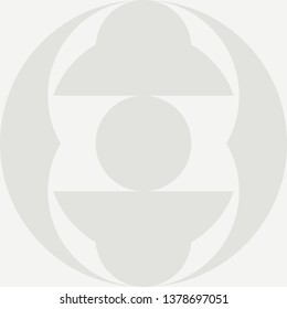 Circle and semicircle abstract vector pattern, geometric background