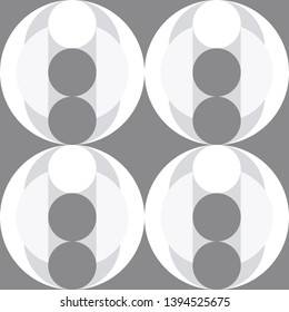 Circle and semicircle abstract vector pattern, geometric background
