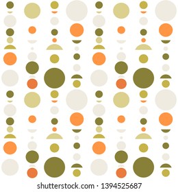 Circle and semicircle abstract vector pattern, geometric background