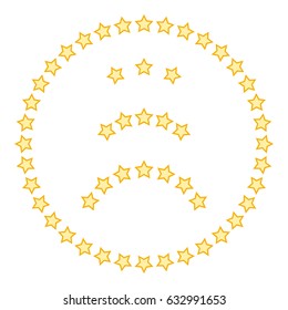 circle and semi-circle of Golden stars, vector illustration. design elements, signifiers of success.