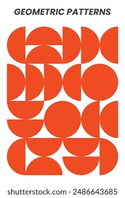 Circle and semicircle pattern.Seamless geometric background. Geomtrical shapes