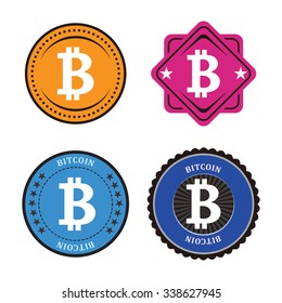 Circle Set of bitcoin icons