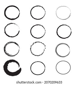 CIRCLE SET 
set of circles hand made with brush vector on background