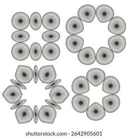 Circle set icon. Decorative vector elements. Abstract round pattern. Repeating shape form.