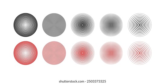 Circle set icons. Linear and flat style. Vector icons.