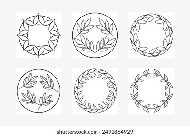 Circle  set of leaves vector illustration.