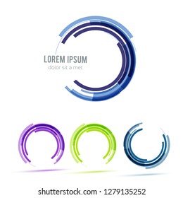 Conjunto de círculo. Ilustración vectorial. Icono de círculo de resumen comercial. Plantilla de diseño de logotipos para vectores de estilos corporativos, multimedia y tecnológicos