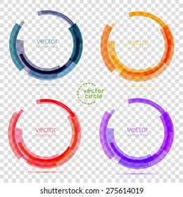 Circle Set. Vector Illustration. Business Abstract Circle Icon. Corporate, Media, Technology Styles Vector Logo Design Template. Transparent