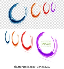Circle set. Vector illustration. Business Abstract Circle icon. Corporate, Media, Technology style logo template. transparent. Perspective
