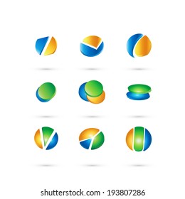 Circle set  web icons design ,vector