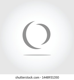 The circle shadow logo is gray vector