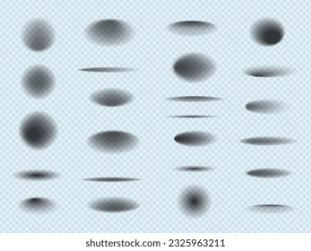 Circle shadows template. Realistic layout of different round shapes for circle lighting effects recent vector collection set isolated