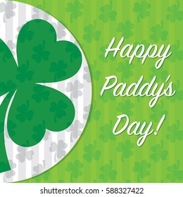 Circle shamrock St Patrick's day card in vector format.