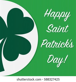 Circle shamrock St Patrick's day card in vector format.