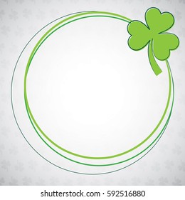 Circle shamrock St Patrick's Day card in vector format.