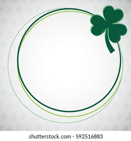 Circle shamrock St Patrick's Day card in vector format.