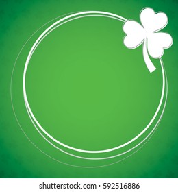 Circle shamrock St Patrick's Day card in vector format.