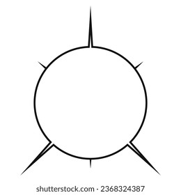 circle shape with 3 long and sharp edges editable template