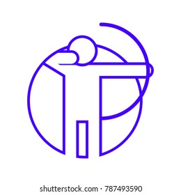 Circle Shape Archery Outline Sport Figure Symbol Vector Illustration