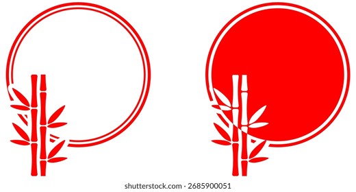 circle shape with bamboo vector. Ideal for oriental design, nature, and environmental themes. This graphic is perfect for designs needing a simple, focused Asian aesthetic with natural elements.	