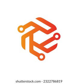 Circle shape connect logo vector image