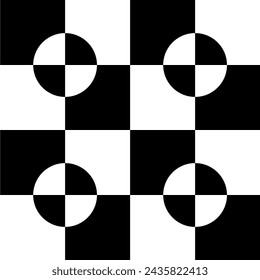 Circle Shape in Contrast Color, Black White, can use for Wallpaper, Cover, Greeting Card, Decoration Ornate, Ornament, Background, Wrapping, Fabric, Textile, Fashion, Tile, Carpet Pattern, etc. Vector