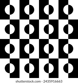 Forma del círculo en color de contraste, blanco negro, puede utilizar para papel tapiz, cubierta, tarjeta de felicitación, decoración, adorno, fondo, envoltura, tela, textil, moda, azulejo, patrón de alfombra, etc. Vector