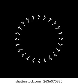 Circle Shape Created by Musical Notation Icon Symbol, can use for Logo, Pictogram, Emblem, Musical Illustration, Decoration, Ornate, Cover, Framework or Graphic Design Element. Vector