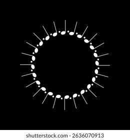 Circle Shape Created by Musical Notation Icon Symbol, can use for Logo, Pictogram, Emblem, Musical Illustration, Decoration, Ornate, Cover, Framework or Graphic Design Element. Vector