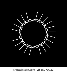 Circle Shape Created by Musical Notation Icon Symbol, can use for Logo, Pictogram, Emblem, Musical Illustration, Decoration, Ornate, Cover, Framework or Graphic Design Element. Vector