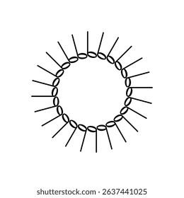 Circle Shape Created by Musical Notation Icon Symbol, can use for Logo, Pictogram, Emblem, Musical Illustration, Decoration, Ornate, Cover, Framework or Graphic Design Element. Vector