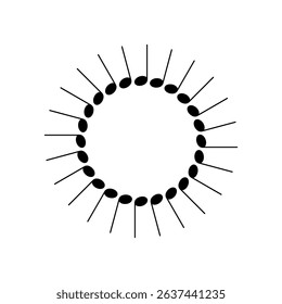 Circle Shape Created by Musical Notation Icon Symbol, can use for Logo, Pictogram, Emblem, Musical Illustration, Decoration, Ornate, Cover, Framework or Graphic Design Element. Vector