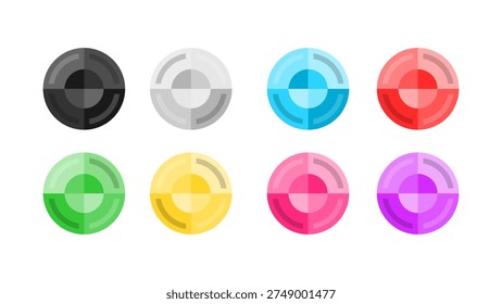 circle shape design with a colorful gem concept with various colors. 