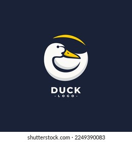 circle shape duck animal logo