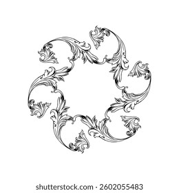 Circle Shape Engraving ornament, Vintage Baroque Victorian Style, Artistic Mandala, can use for Decoration, Interior, Wallpaper, Fashion, Carpet, Fabric, Ornate, or Graphic Design Element. Vector 