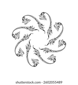 Circle Shape Engraving ornament, Vintage Baroque Victorian Style, Artistic Mandala, can use for Decoration, Interior, Wallpaper, Fashion, Carpet, Fabric, Ornate, or Graphic Design Element. Vector 