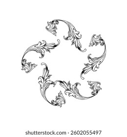 Circle Shape Engraving ornament, Vintage Baroque Victorian Style, Artistic Mandala, can use for Decoration, Interior, Wallpaper, Fashion, Carpet, Fabric, Ornate, or Graphic Design Element. Vector 