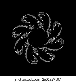 Circle Shape Engraving ornament, Vintage Baroque Victorian Style, Artistic Mandala, can use for Decoration, Interior, Wallpaper, Fashion, Carpet, Fabric, Ornate, or Graphic Design Element. Vector 