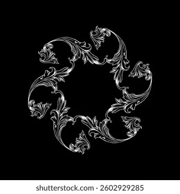 Circle Shape Engraving ornament, Vintage Baroque Victorian Style, Artistic Mandala, can use for Decoration, Interior, Wallpaper, Fashion, Carpet, Fabric, Ornate, or Graphic Design Element. Vector 