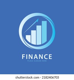 Circle form Finanzdiagramm Logo Design Vorlage Vektorsymbol, einfache Illustration Logo für Finanzunternehmen.  blauer Hintergrund