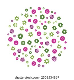 Circle shape flower decoration pattern. Vector illustration