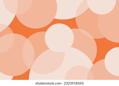 Circle shape and form. Overlap circle vector pattern. Polka dots pattern. Abstract vector. Simplicity. Backdrop. Gift wrap. Postcard.Graphic design. Multicolour. Fabric. Bubble. Decorative. Orange.