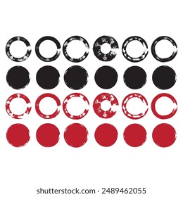 Circle Shape Frame Brush Icon Set Vector Design.