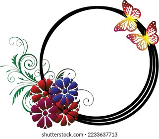 Circle Shape frame design, template for speech bubble