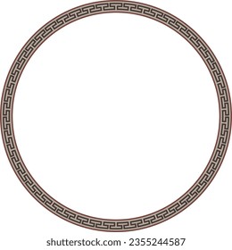 Circle Shape geometric shape old Greek key pattern Greek meander pattern antique retro vintage meander old-fashioned design picture frame art and craft borders element decorate isolated background