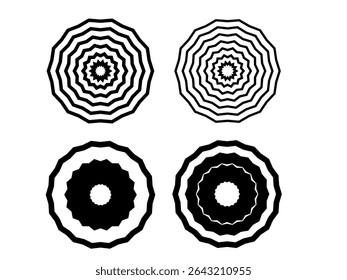 Circle Shape Icon. Outline Round Graphic Decoration. Line Geometric Round Element Symbol Contour Silhouette. Radial Simple Decor Graphic Silhouette Label. 