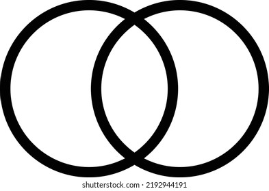 Circle Shape Icon With Outline Style, Math Sign And Symbol Isolated On White Background