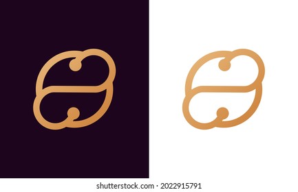 Circle Shape with Infinity Symbol Monogram in Incredibly Luxury and Classy Style, Elegant Circular Infinity Logo Template